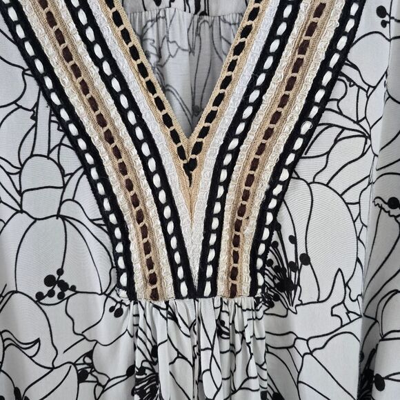 Anthropologie Bl^nk London Stephanie Short-Sleeve Floral Top Size 3X - Picture 4 of 7